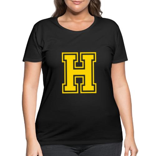 Letter H – Capital Athletic Alphabet Monogram - Women's Curvy T-Shirt