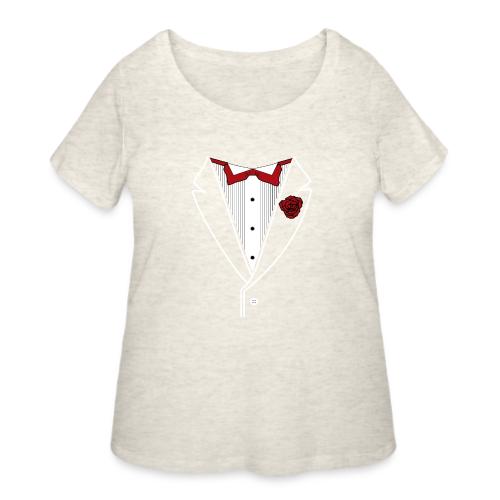 Tuxedo Shirt with Red bowtie - Women's Curvy T-Shirt