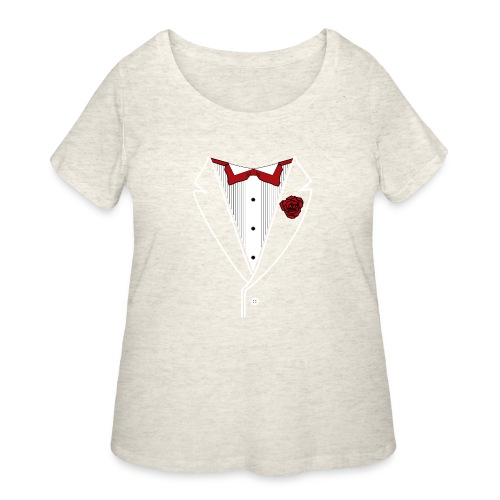 Tuxedo with Red bow tie - Women's Curvy T-Shirt