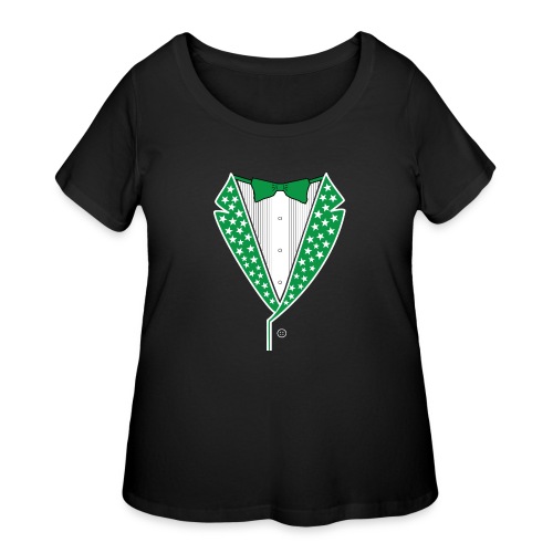 Star Tuxedo in Green PNG - Women's Curvy T-Shirt