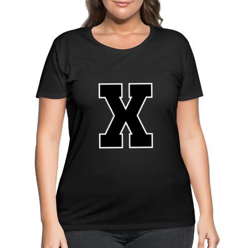 Varsity Letter X Athletic Monogram - Women's Curvy T-Shirt