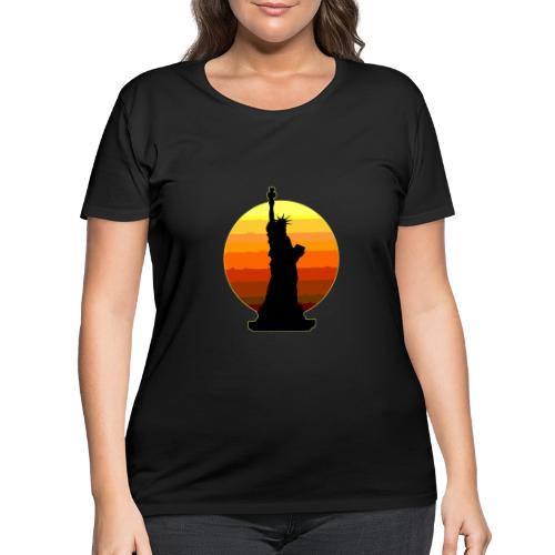 USA: Golden Horizon Liberty - Women's Curvy T-Shirt