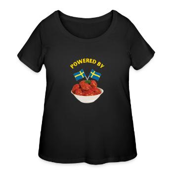 Powered by Swedish Meatballs - Women's Curvy T-Shirt - black - Front - Giselle (180cm)