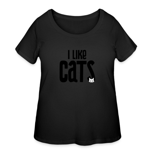 I like cats - Women's Curvy T-Shirt