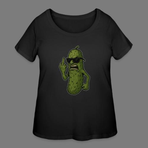 Angry Pickle Flipping the Bird - Women's Curvy T-Shirt