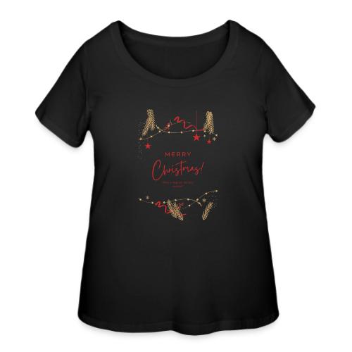 Merry Christmas Typography Design - Women's Curvy T-Shirt