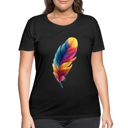 Rainbow Flight Feather - Women's Curvy T-Shirt