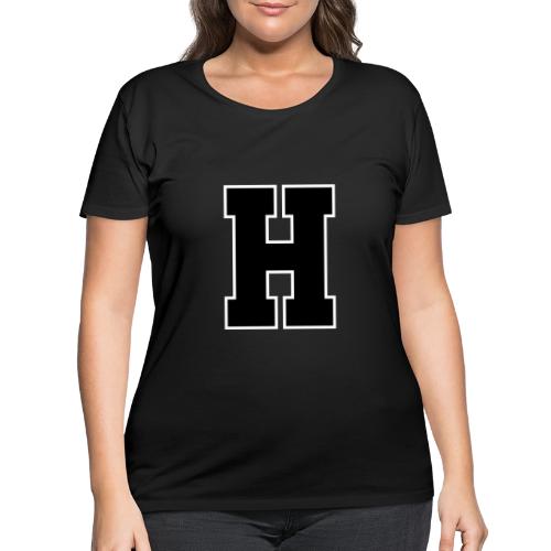 Varsity Letter H Athletic Font Design - Women's Curvy T-Shirt