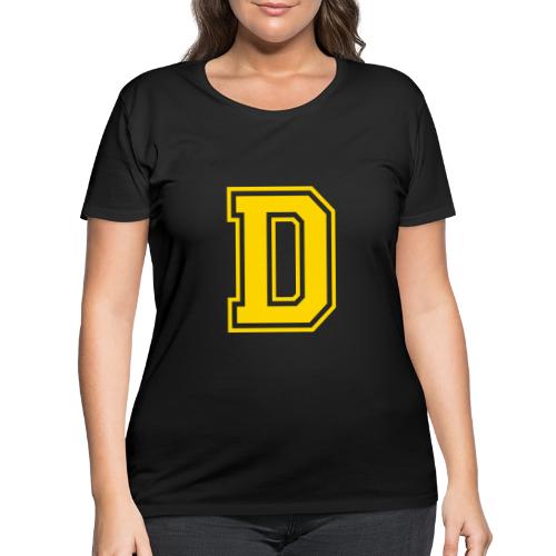 Letter D – Capital Athletic Alphabet Monogram - Women's Curvy T-Shirt