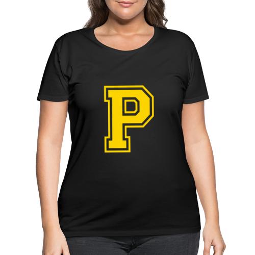 Letter P – Capital Athletic Alphabet Monogram - Women's Curvy T-Shirt