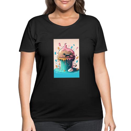 Cake Caricature - January 1st Dessert Psychedelics - Women's Curvy T-Shirt