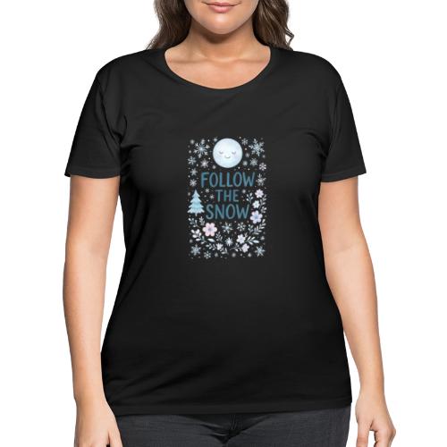 Follow the Snow – Cozy Winter Watercolor - Women's Curvy T-Shirt