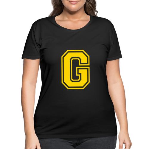 Letter G – Capital Athletic Alphabet Monogram - Women's Curvy T-Shirt