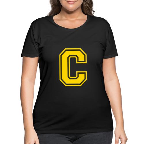 Letter C – Capital Athletic Alphabet Monogram - Women's Curvy T-Shirt