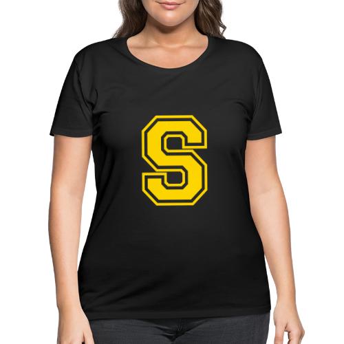 Letter S – Capital Athletic Alphabet Monogram - Women's Curvy T-Shirt