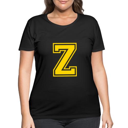 Letter Z – Capital Athletic Alphabet Monogram - Women's Curvy T-Shirt