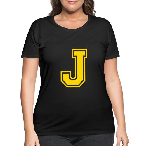 Letter J – Capital Athletic Alphabet Monogram - Women's Curvy T-Shirt