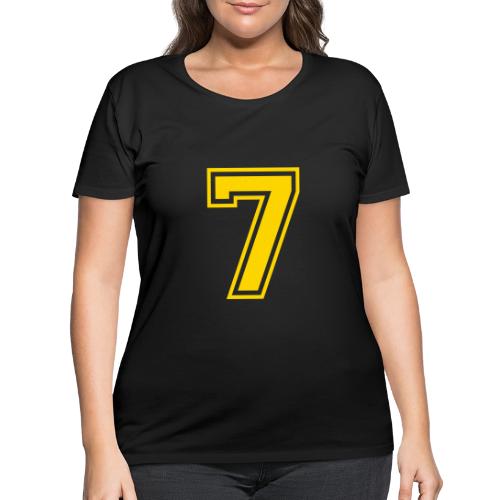 Number 7 in a classic athletic collegiate font - Women's Curvy T-Shirt