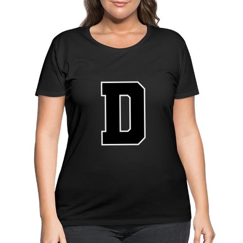 Varsity Letter D Athletic Alphabet Design - Women's Curvy T-Shirt