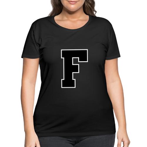 Varsity Letter F Athletic Monogram - Women's Curvy T-Shirt