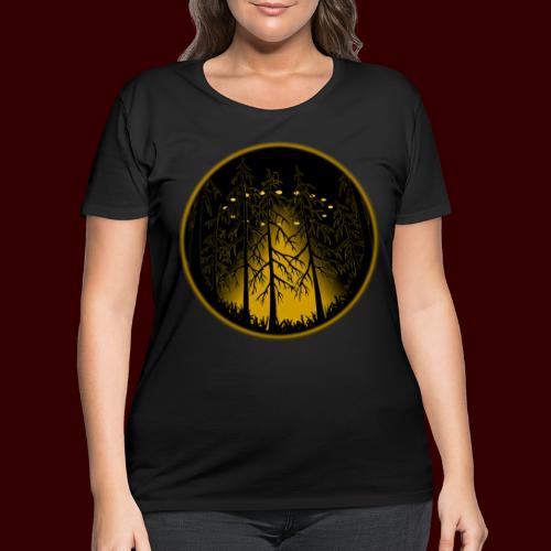 UFO Art Shirts Spaceship w. Owl Gifts & Shirts - Women's Curvy T-Shirt