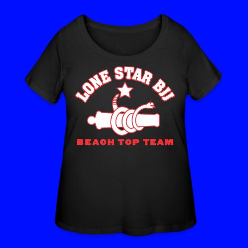 Beach Top Team - Lone Star BJJ - Red and White - Women's Curvy T-Shirt
