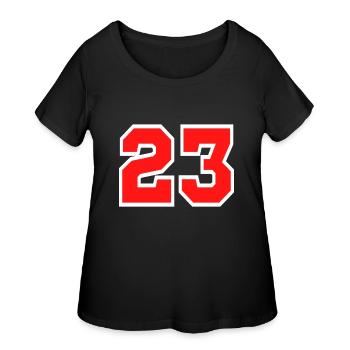 Number 23 - Women's Curvy T-Shirt - black - Front - Giselle (180cm)