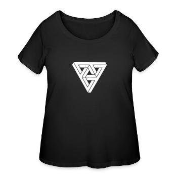 Optical illusion Minimal Shape - Women's Curvy T-Shirt - black - Front - Giselle (180cm)