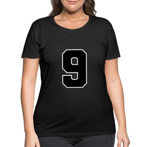 Varsity Number 9 Athletic Font - Women's Curvy T-Shirt
