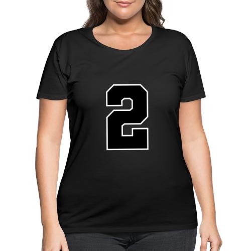 Varsity Number 2 Sports Design - Women's Curvy T-Shirt