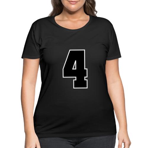 Varsity Number 4 College Style - Women's Curvy T-Shirt