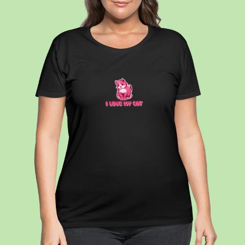 I love my cat - Women's Curvy T-Shirt