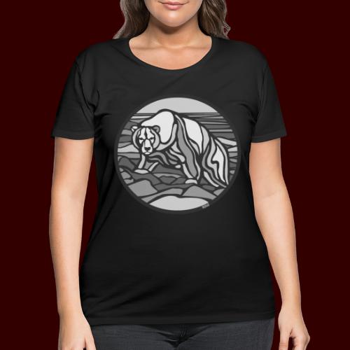 Stained Glass Bear Tribal Art - Women's Curvy T-Shirt
