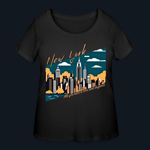 New York All you need is love and skylines - Women's Curvy T-Shirt