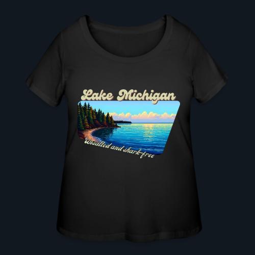 Lake Michigan Unsalted and shark-free - Women's Curvy T-Shirt
