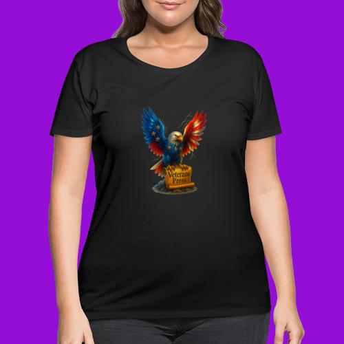 Veterans Press & Bald Eagle Flag 2 Print Set - Women's Curvy T-Shirt