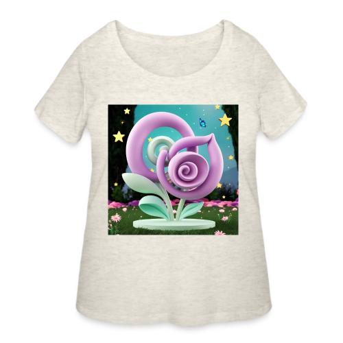Lila Bloom | Double Floral Eco-Inspired Art - Women's Curvy T-Shirt