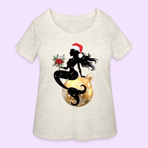 Merry Mermaid - Christmas Edition Design - Women's Curvy T-Shirt