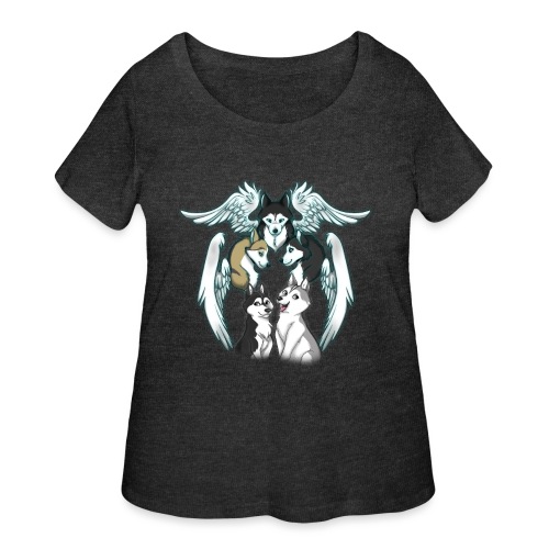 Siberian Husky Angels - Women's Curvy T-Shirt