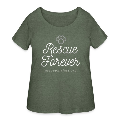 Rescue Forever White/Dark Background - Women's Curvy T-Shirt