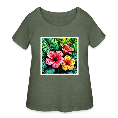 Exotic Flower Garden Dreams - Women's Curvy T-Shirt
