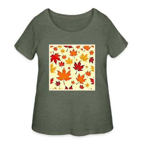 Seamless Fall Foliage Design - Women's Curvy T-Shirt