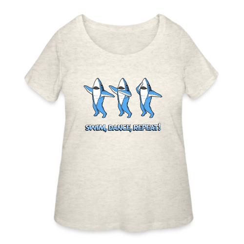 Dancing Sharks - Swim, Dance, Repeat - Women's Curvy T-Shirt