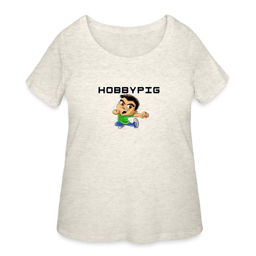 HobbyPig Cartoon - Women's Curvy T-Shirt