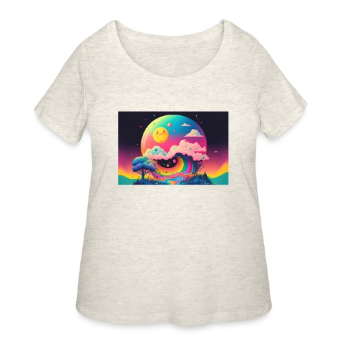 Island of Dreamlike Wonder's Rainbow Half Pipe - Women's Curvy T-Shirt