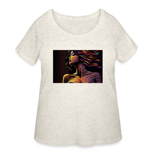 Dazzling Night - Colorful Abstract Portrait - Women's Curvy T-Shirt