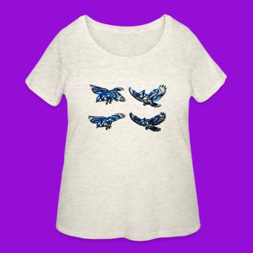 Silver Blue Jay Flight Stages - Women's Curvy T-Shirt