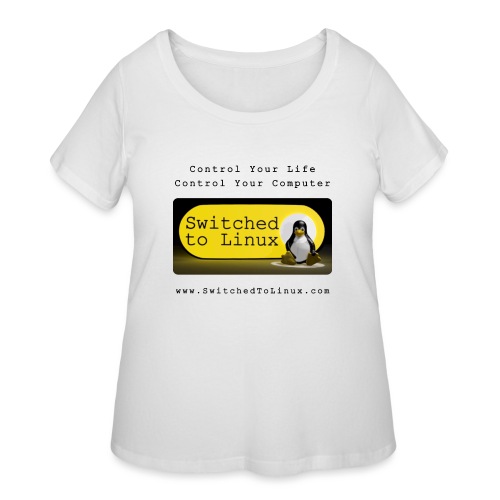 Switched to Linux Logo with Black Text - Women's Curvy T-Shirt