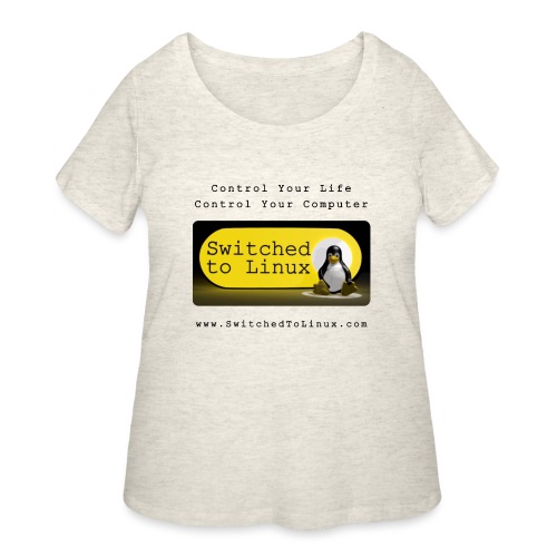 Switched to Linux Logo with Black Text - Women's Curvy T-Shirt