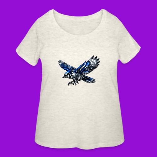 Silver Blue Jay Dive - Women's Curvy T-Shirt